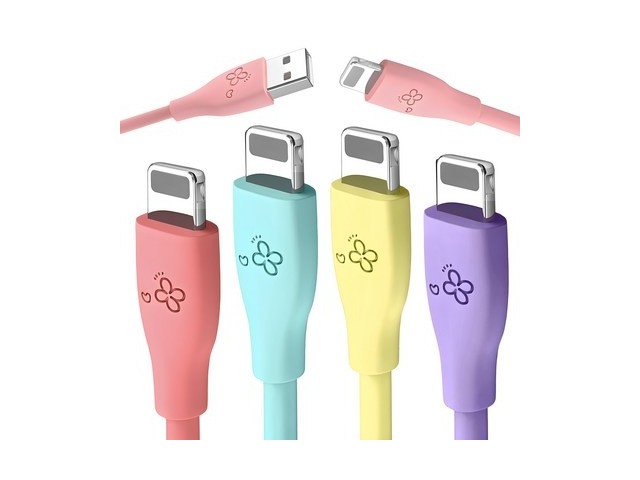 [아이폰 usb케이블] 인기 폭발 아이엔조이 마카롱 고속 충전 USB 아이폰 케이블 4개입